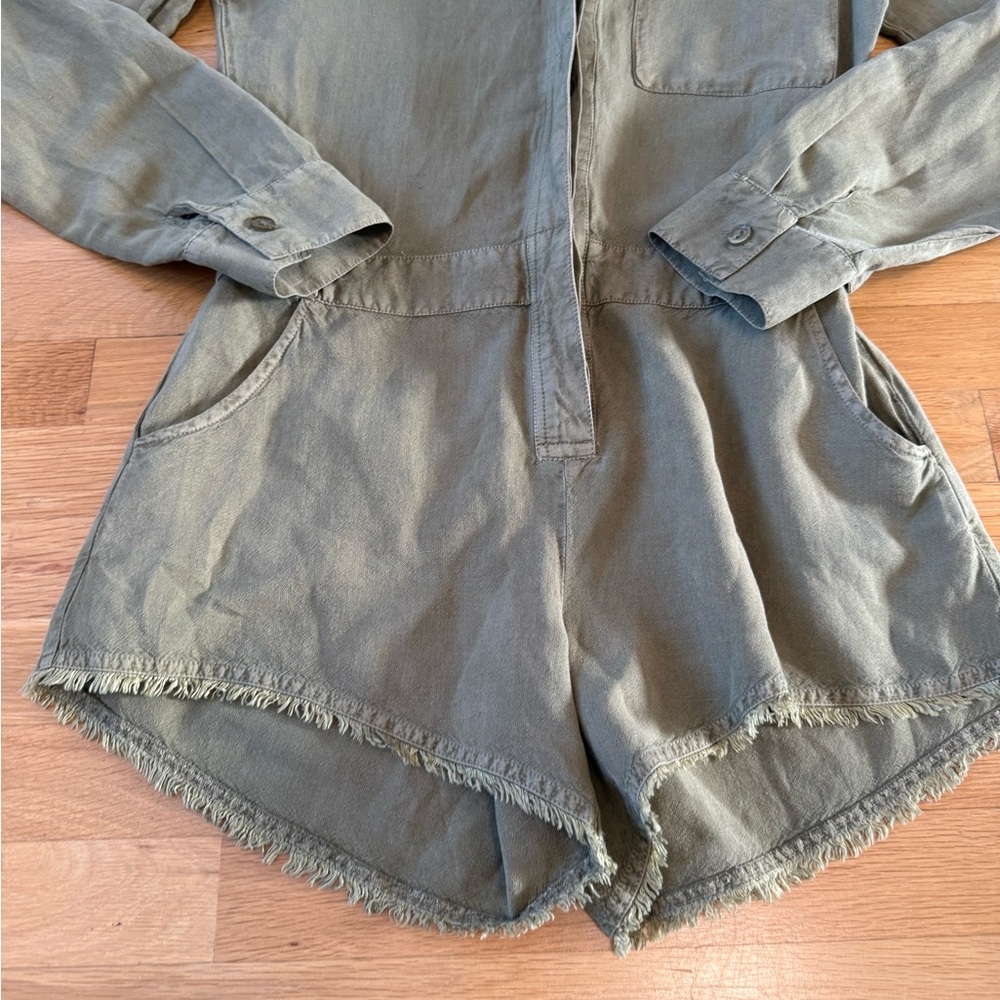 YOUNG FABULOUS & BROKE RIVER ROW EDGE ROMPER IN CADET PIGMENT WASH SIZE SMALL - Picture 8 of 16